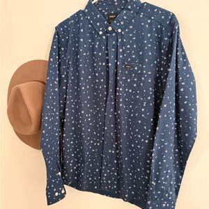 RVCA Navy Floral Button-Up Shirt